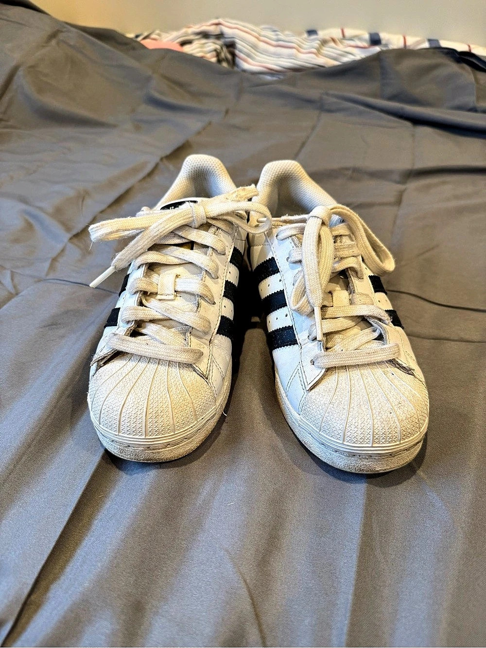 Adidas Superstar Sneakers in White & Black Size 3.5